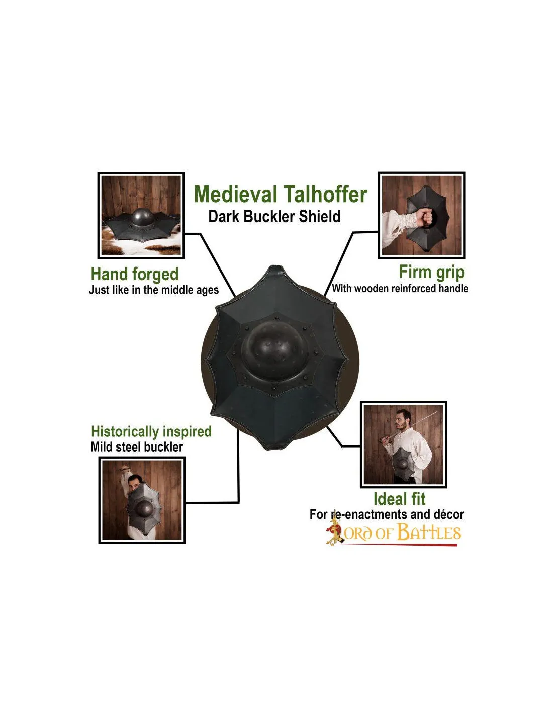 Escudo esgrima histórica Talhoffer Dark Buckler